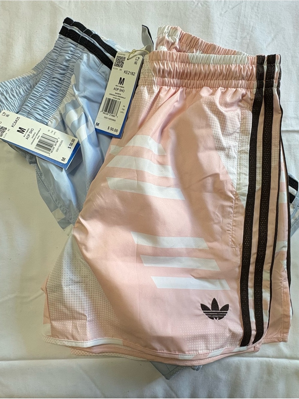 NWT-men's Adidas bruised banana All-Over Print shorts bundle
Medium blue & pink